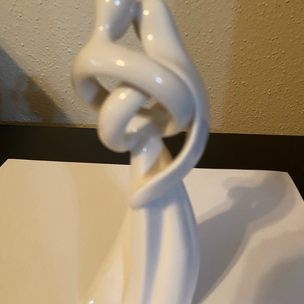 Ceramic Sculptural Home Art - White Abstract Knot